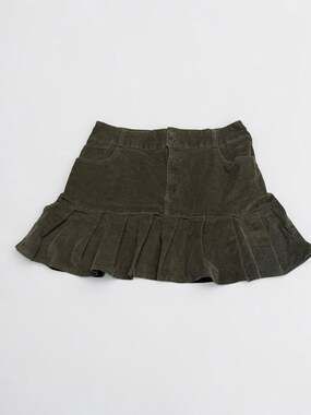 Hollister High-Rise Corduroy Pleated Mini Skirt, Size M